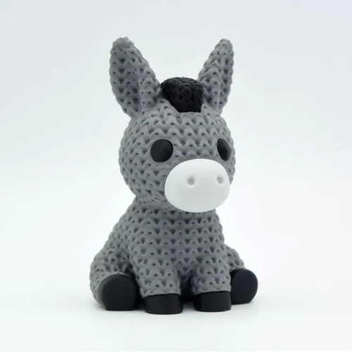 Knitted donkey crochet style - knitted, crochet-style