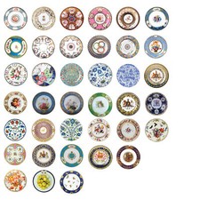 Museum Collection Floral Tin Enamel Plates 26 cm - Picnic Festival or Camping