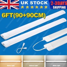 5FT 6FT LED Strip Lights Batten Tube Light Office Garage Ceiling Lamp Dimmable