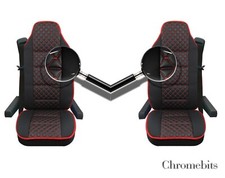 Red stitch leatherette - 2x,