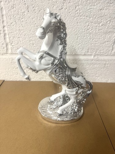 White silver horse - white,