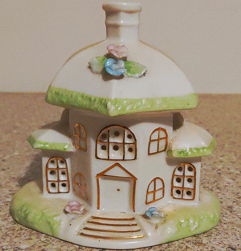 Ceramic cottage house - house, ornament