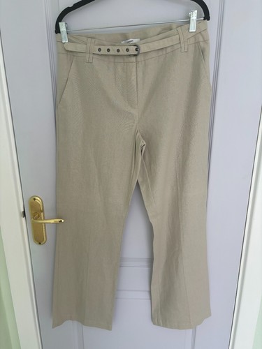 George linen mix beige - , belted