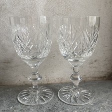 2 x Edinburgh Crystal glass Iona pattern wine glasses