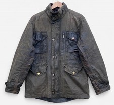 Barbour Sapper Men's Dark Brown Green Wax Jacket - Small