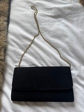 Russell & Bromley bag chain detail black shoulder bag Suede and Leather