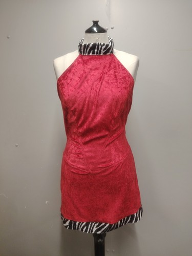 Ladies red zebra disco 70s - &,