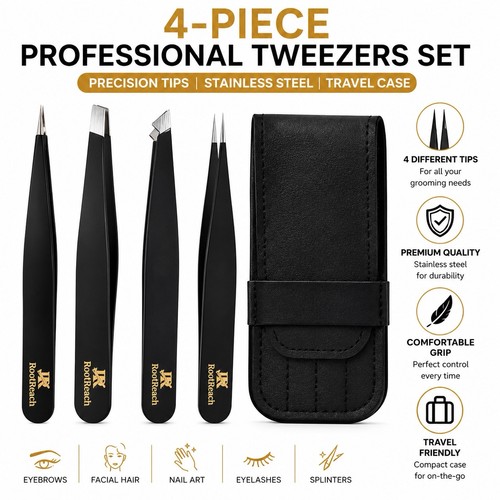 Professional 4pc tweezer set - tweezer,