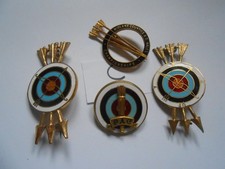 Archery  large enamel  member / award   badges    lot of  four items    lotC
