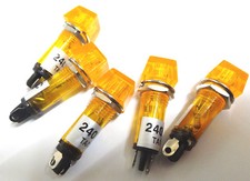 5x Neon Indicator Amber Mains with metal fixing nut orange 220V-240V  F148 lamp