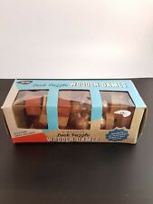 3 Wooden Brain Teaser Puzzles Lock Games Set Educational Logic Mind Puzzle New