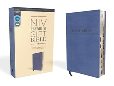 NIV, Premium Gift Bible, Leathersoft, Navy, Red Letter  - Leather / Fine Binding