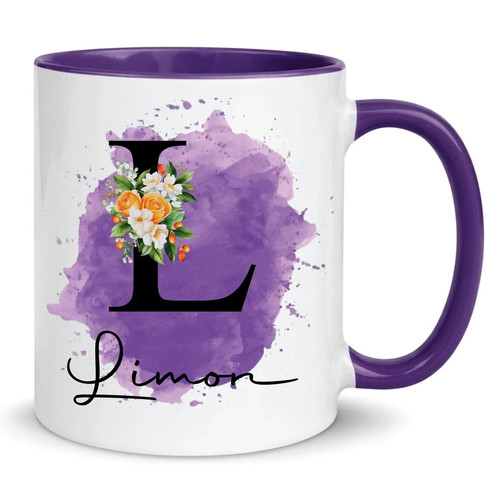 Personalised initial mug - personalised,
