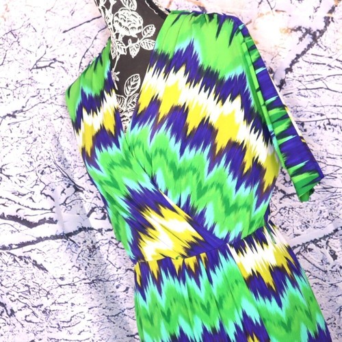 Green brushstroke wrap dress - green,