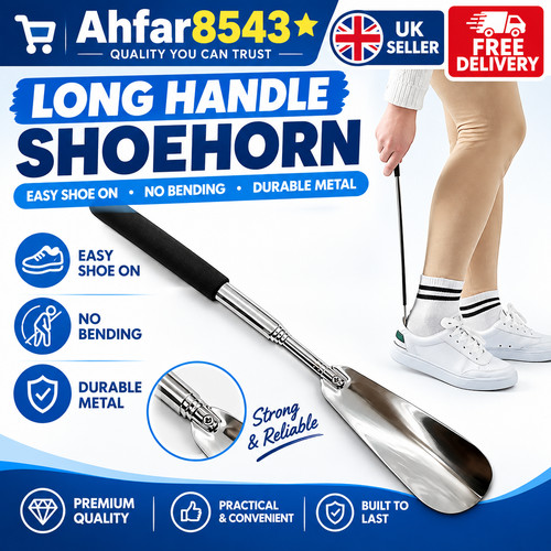 Long handle shoe horn metal - long,