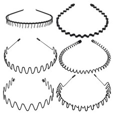 Black metal sports hairband - metal,