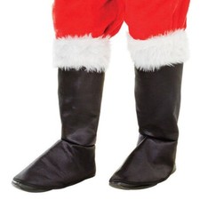 Santa Father Christmas Fur Top Boot Covers Fancy Dress Party Costume