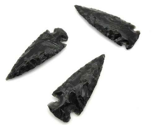 Black obsidian flint stone - obsidian,
