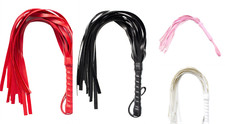 Black Red Pink White 45cm Flogger Leather Whip Hen Party Prop 45cm Long