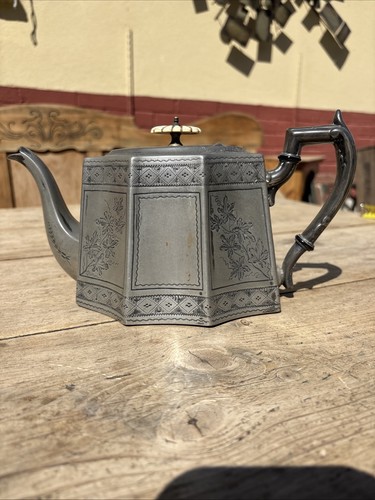 Vintage pewter teapot likely - pewter,