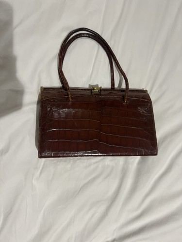 Brown crocodile leather - brown,