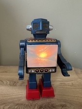 Horikawa Tin Video Robot Lunar Screen Vintage Diecast Metal Battery Operated