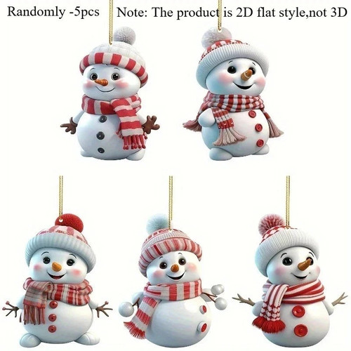 5pcs acrylic snowman ornaments - snowman,