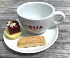 THICK WALL COSTA COFFEE CUP & COFFEE BEAN SAUCER (CAKE PLATE) 2017 EX.CON.