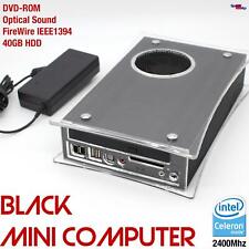 Black Micro Mini Computer Celeron 2400MHz 40GB DVD-ROM Windows 98 DOS Old Games