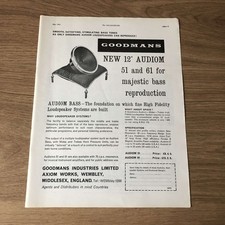 GRAM185 MAGAZINE ADVERT 11X8 GOODMANS NEW AUDIOM 61 & 61