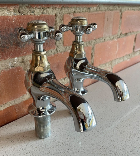 Pair vintage chrome - vintage, brass
