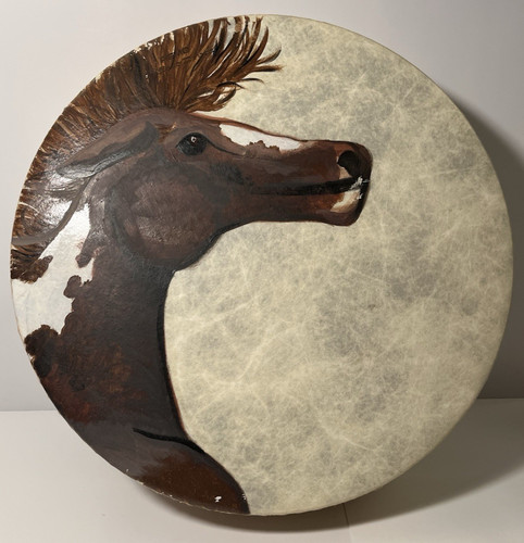 Native american rawhide drum - american,