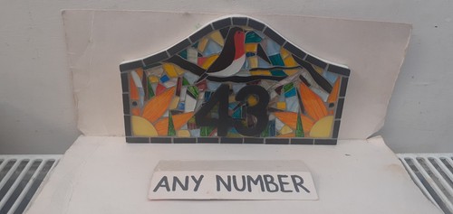 Robin coloourful glass mosaic - robin,
