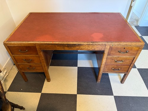 Large oak teachers desk - large,