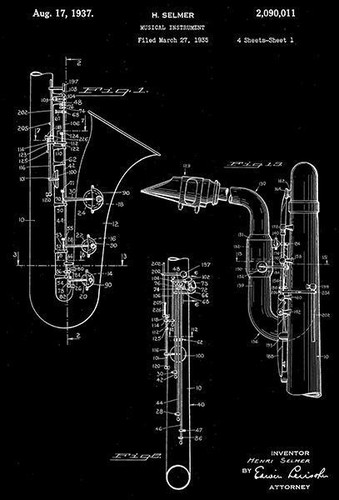 1937 baritone saxophone h - -,