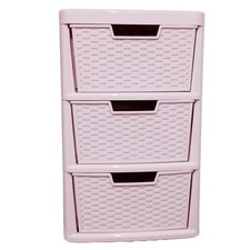 Large Pink Rattan Effect
