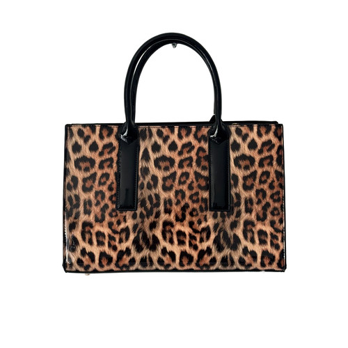 Glossy leopard print tote - glossy,