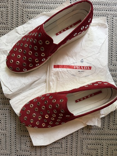 Prada women red suede with - women's,