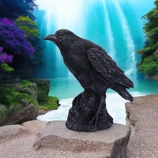 Gothic Raven Figurine Black