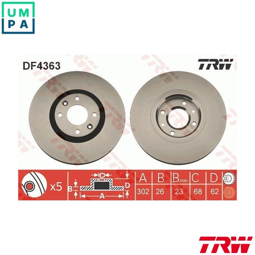 Brake disc df4363 for - brake,