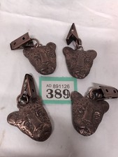 Lovely Set X 4 Leopard's Head Tablecloth/Curtain Clip On Weights VG Quality 160g