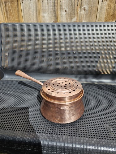 Antique copper bed warming pan - copper,