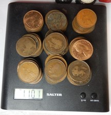 1kg Mixed UK Pre-Decimal Pennies Various Condition Victoria to Elizabeth II