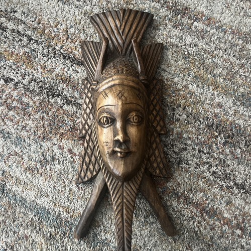 Large vintage wooden tribal - vintage,