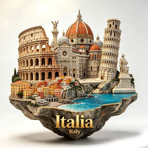Italy landmark metal fridge - landmark,