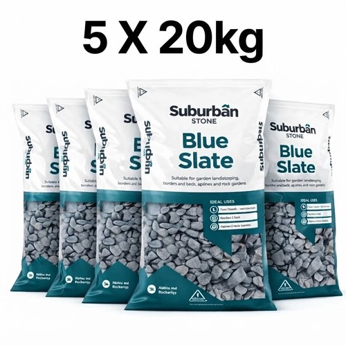 Blue slate chippings 40mm 20kg - slate,