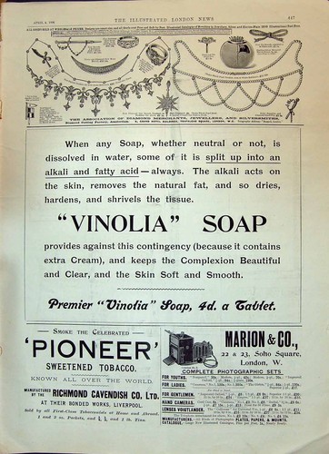 Antique old print 1896 vinolia - old,