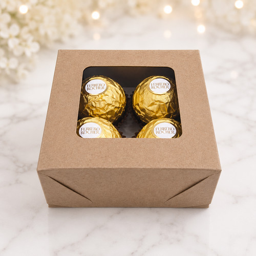 Kraft gift boxes with - gift, clear