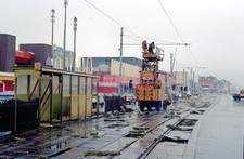 BLACKPOOL TRAM MERCEDES UNIMOG 440 TOWER STORM DAMAGE JUN 1990 ORIG SLIDE&COPYR1