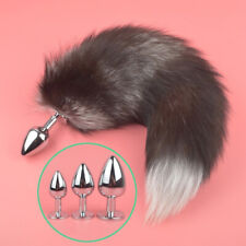 Hot Women Faux Fox Tail Plug Anal Butt Stopper Stainless Steel Adult Toy UK